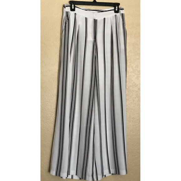 Cameo Womens White Striped Real Talk Wide-Leg Pant - Picture 12 of 12